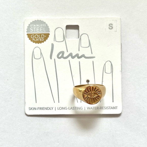 🏷️ stainless steel & gold plated eye 👁️ ring - Picture 10 of 10